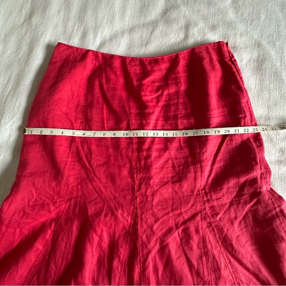 Kim Rogers Linen Womens Sz 18 Trumpet Skirt Flowy Flare Lagenlook Coastal - Picture 8 of 13